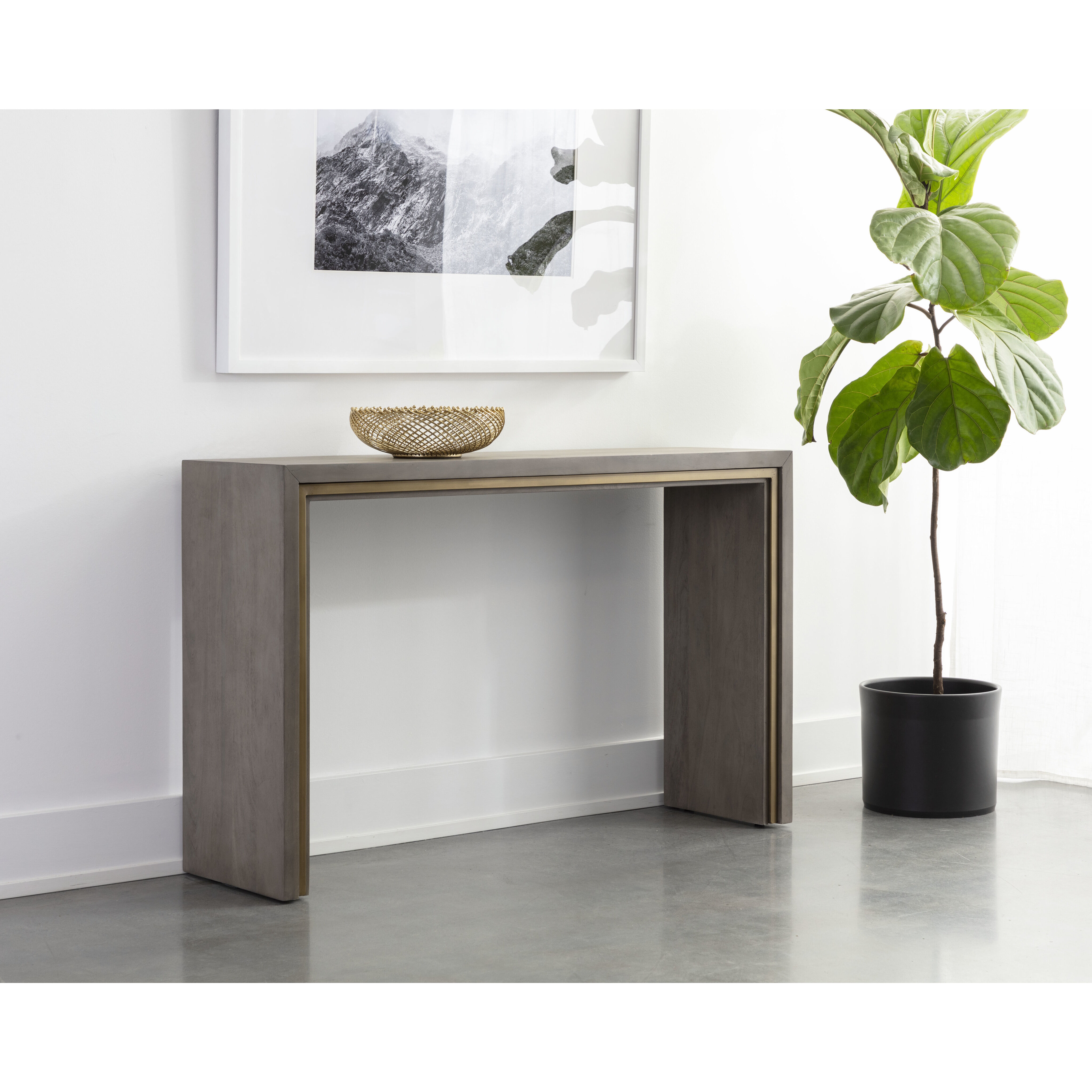 Hilbert 58 X 16 inch Grey Console Table